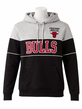 Size M NBA Chicago Bulls Men’s Hoodie Pullover Colorblock Logo Pocket